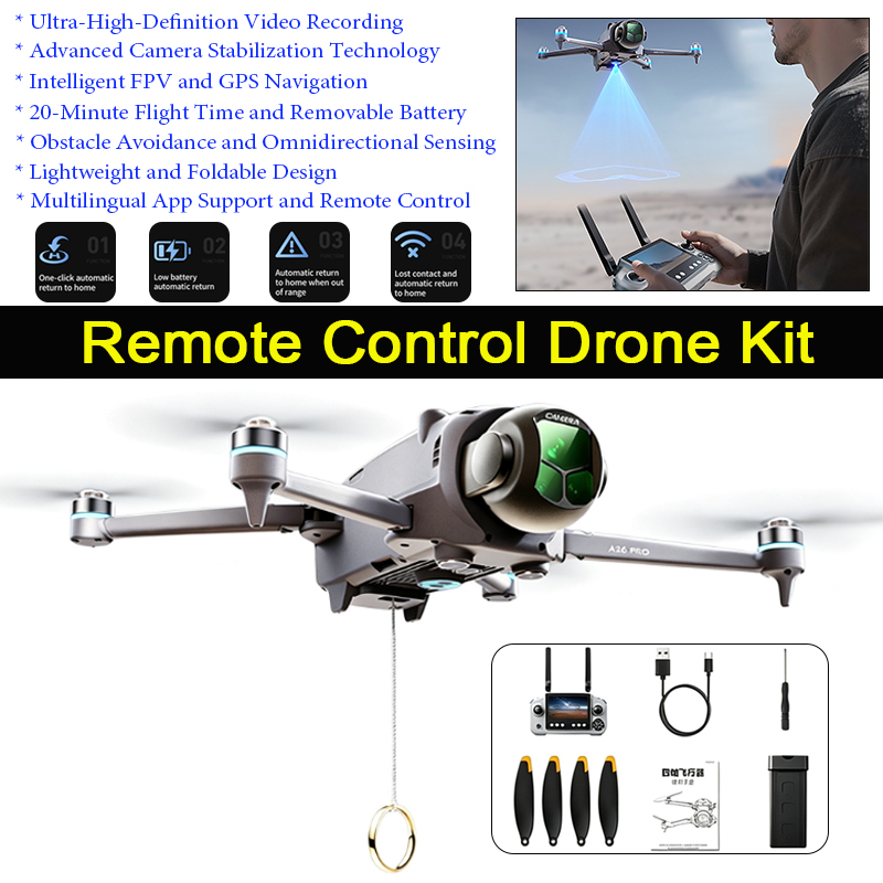 Camera Gimbal Stabilizer 3 Axis Dslr - Drone GPS A26 Pro dengan Remote