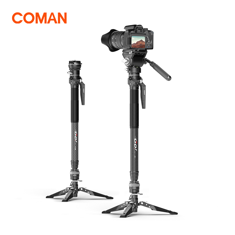 Video Head Tripod Carbon Fiber - COMAN M1 PRO V5 Monopod Serat