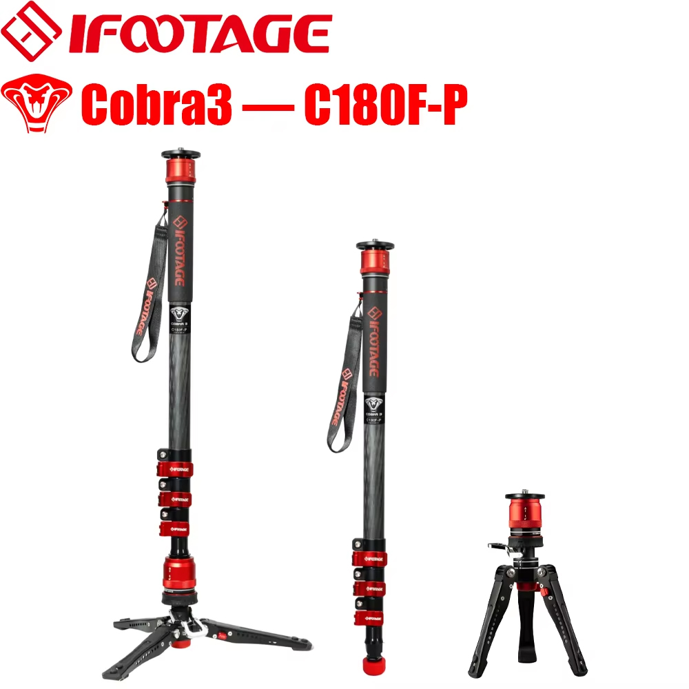 Video Head Tripod Carbon Fiber - Ibra tape 3 C180F-P Monopod kamera