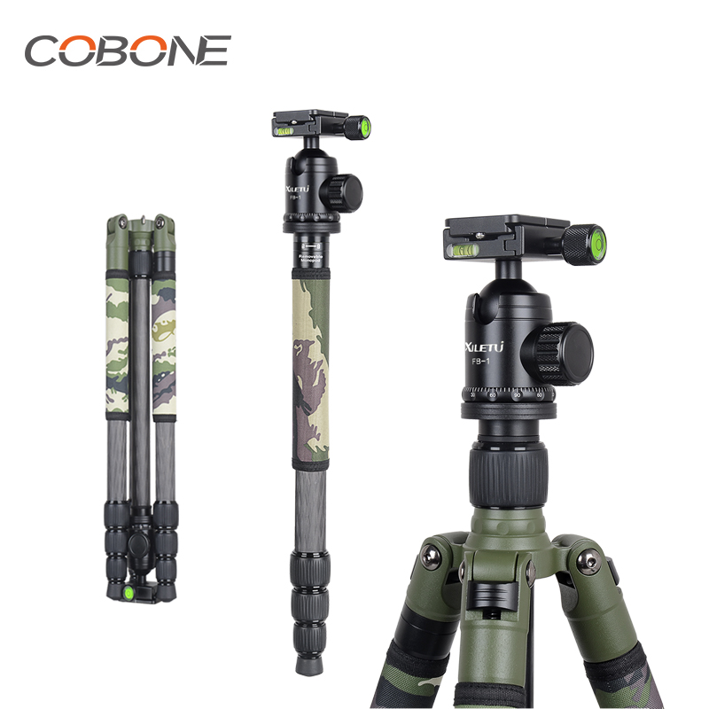 Video Head Tripod Carbon Fiber - COBONE XILETU Tripod Serat Karbon dengan