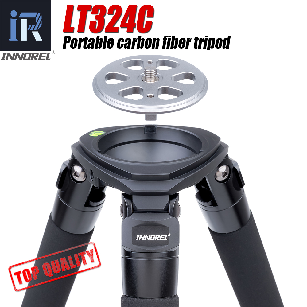Video Tripod Fluid Head 75Mm - LT324C Portable 10 Lapisan Serat Karbon