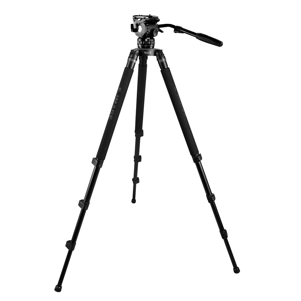 Video Tripod Fluid Head 75Mm - E-IMAGE GH06+761AT Tripod Video Aluminium Profesional