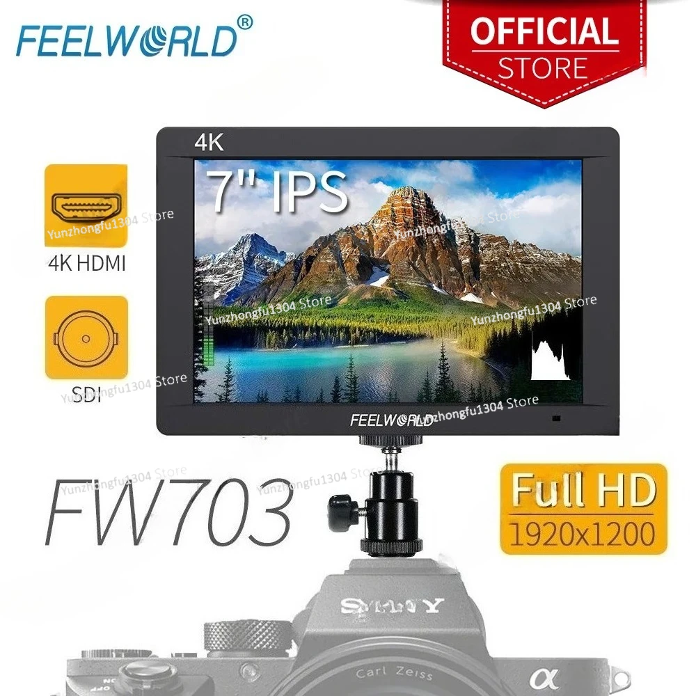 Camera Monitor 7 Inch Hdmi 4K - FEELWORLD 7 Inch FW703 IPS Full