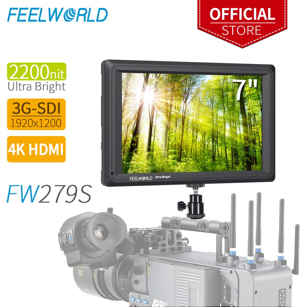 Camera Monitor 7 Inch Hdmi 4K - FEELWORLD FW279S 7 Inch 2200nit Siang