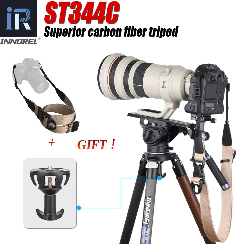 Video Tripod Fluid Head 75Mm - ST344C Tripod Monopod Serat Karbon Profesional