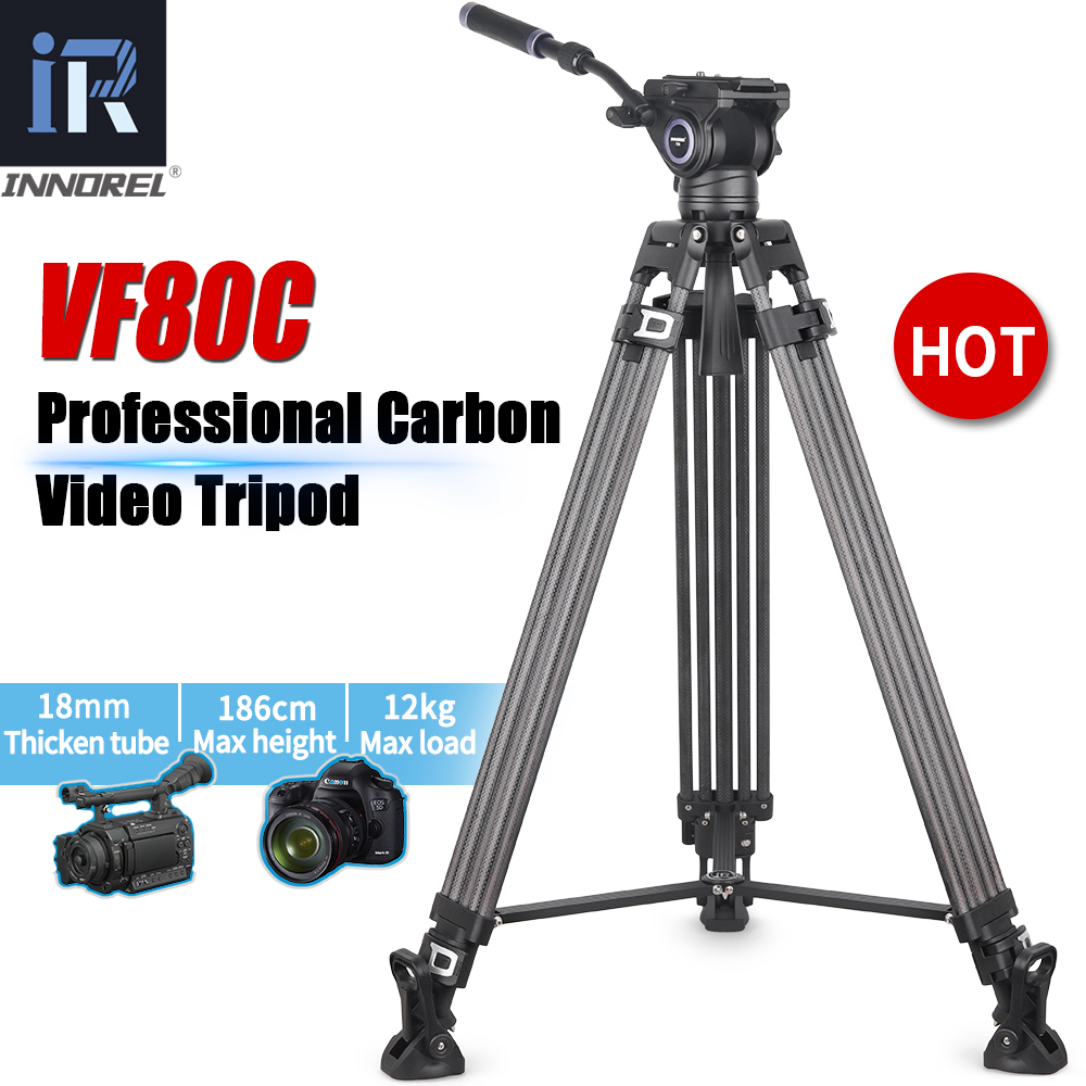 Video Head Tripod Carbon Fiber - INNOREL Tripod Video serat karbon VF80C,