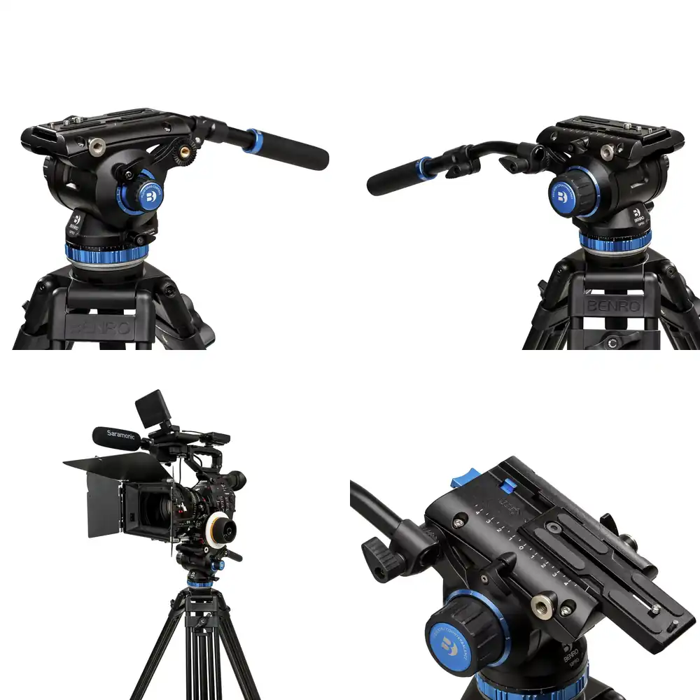 Video Tripod Fluid Head 75Mm - S8PRO Fluid Tripod 75mm Gimbal Stabilizer