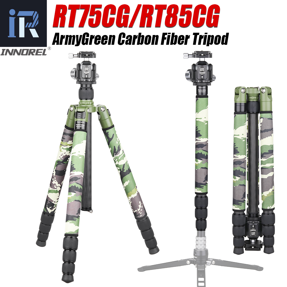 Video Head Tripod Carbon Fiber - Tripod Monopod Serat Karbon Hijau Tentara