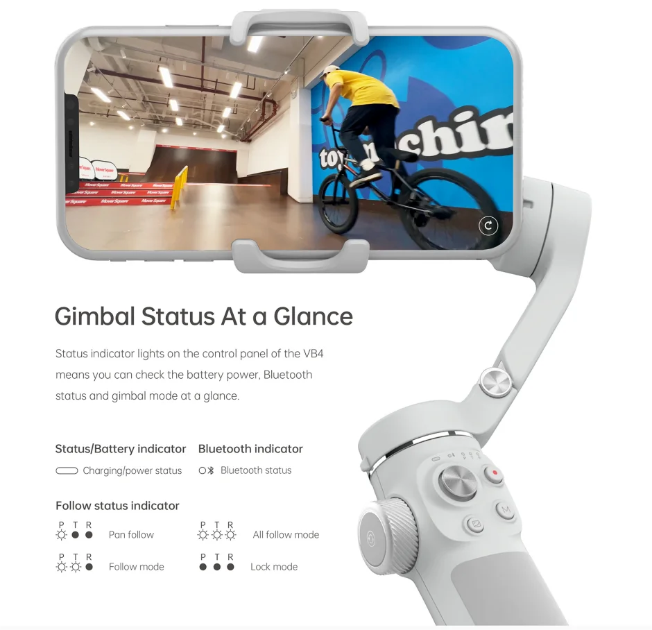 Gimbal Stabilizer For Phone 3 Axis - Stabilizer Smartphone VB4 dengan Tongkat Selfie