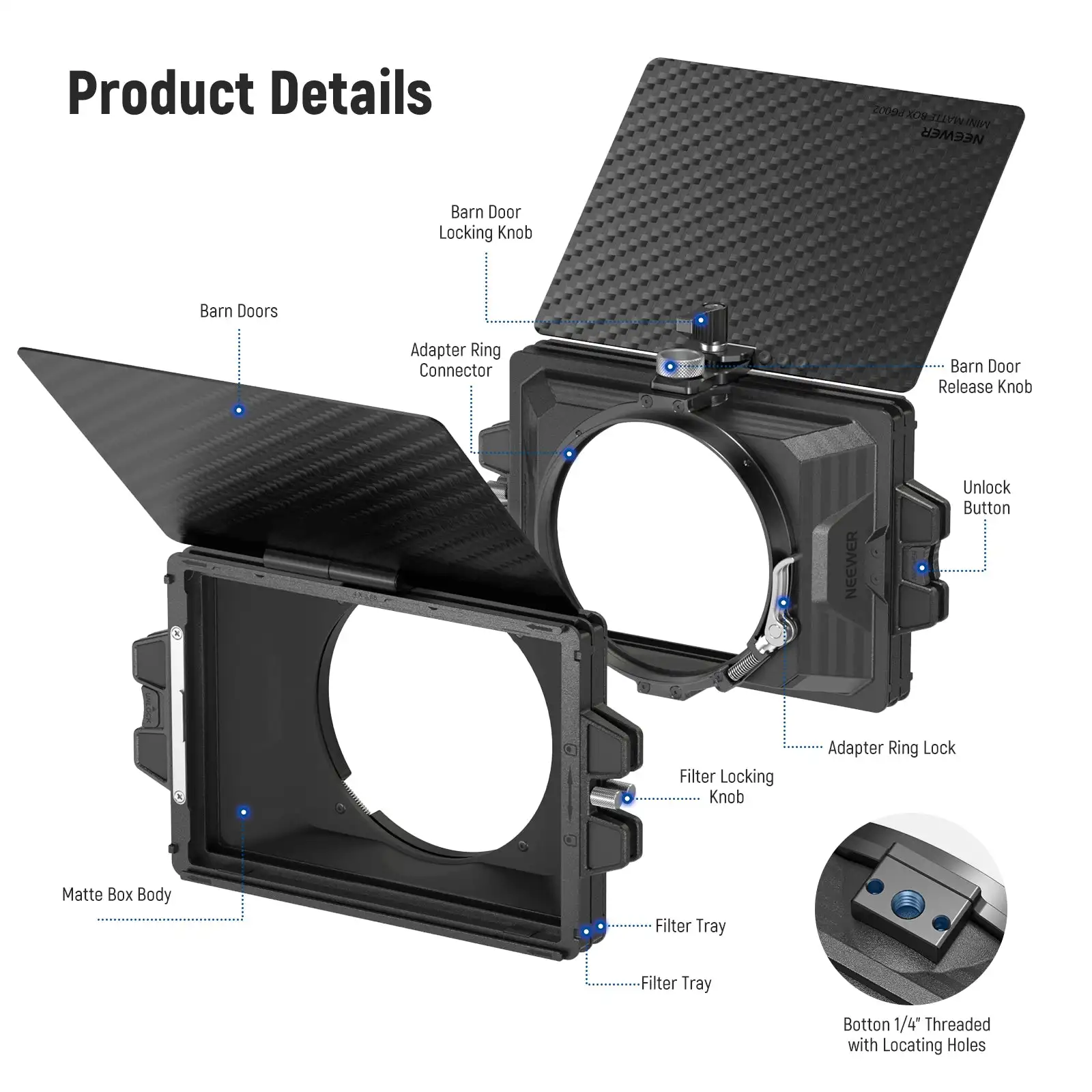 NEEWER Mini Matte Box dengan 2 - Matte Box 4X5.65 ulasan dan harga
