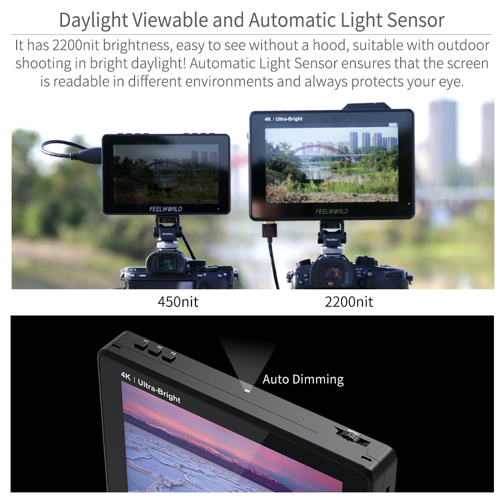 FEELWORLD Monitor AC kamera DS - Camera Monitor 7 Inch Hdmi 4K ulasan dan harga