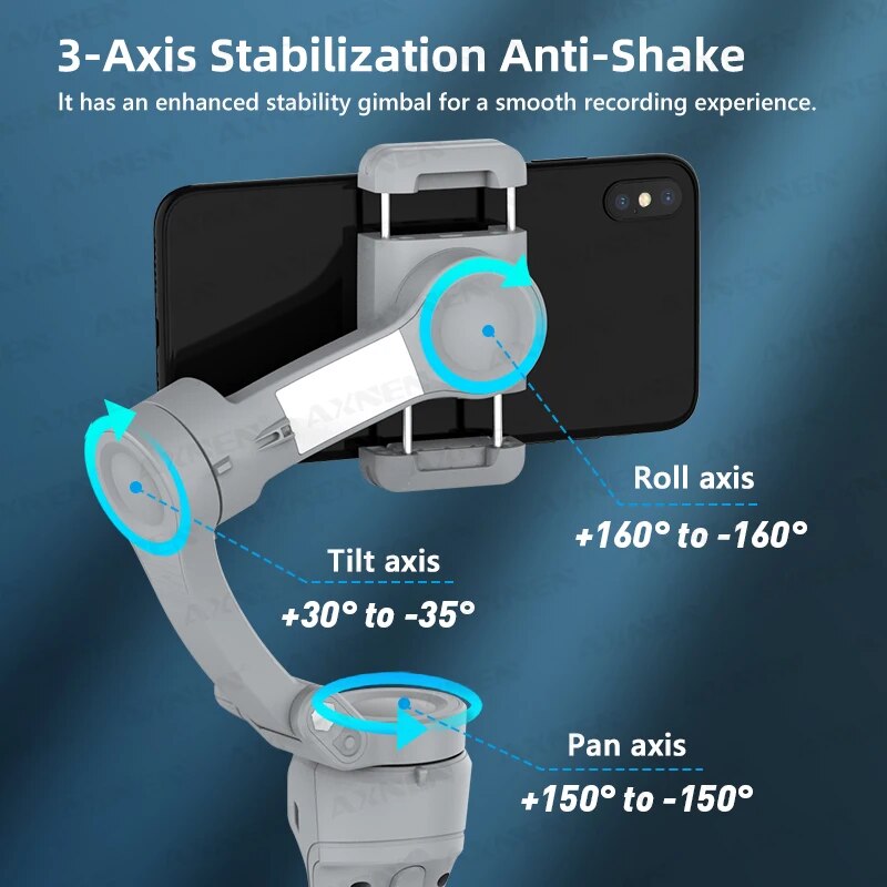 AXNEN HQ6 Gimbal genggam 3-sum - Gimbal Stabilizer For Phone 3 Axis ulasan dan harga