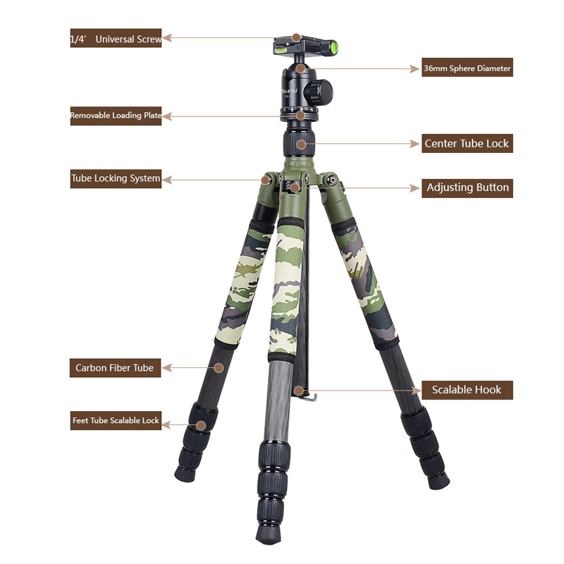 COBONE XILETU Tripod Serat Kar - Video Head Tripod Carbon Fiber ulasan dan harga