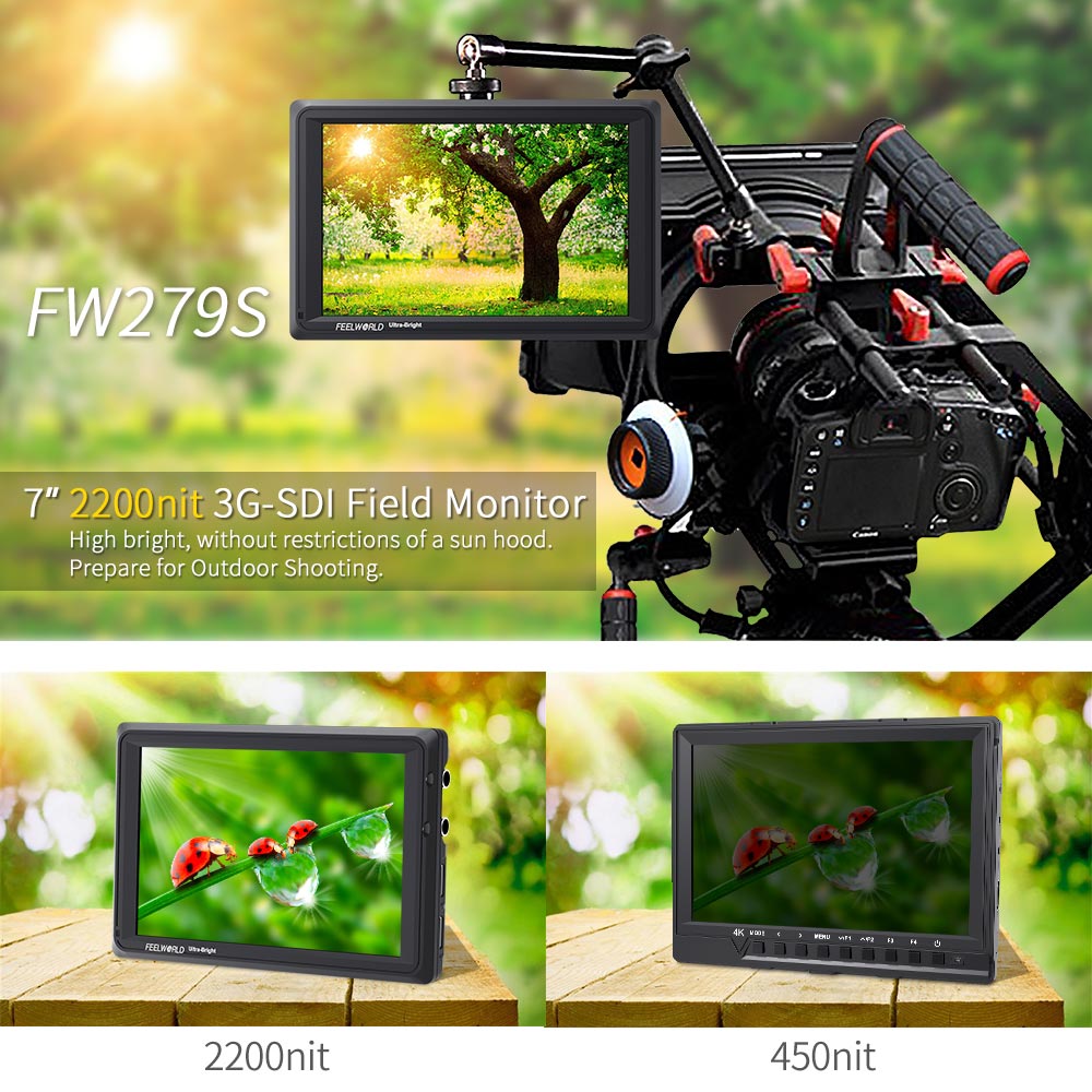FEELWORLD FW279S 7 Inch 2200ni - Camera Monitor 7 Inch Hdmi 4K ulasan dan harga