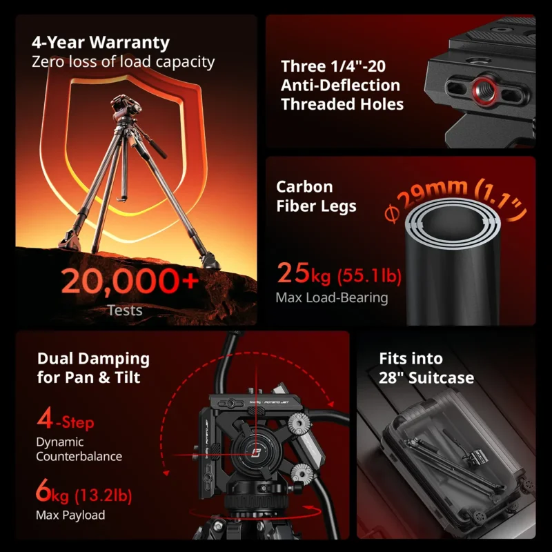 Kit Tripod SmallRig 5755 5756  - Video Head Tripod Carbon Fiber ulasan dan harga