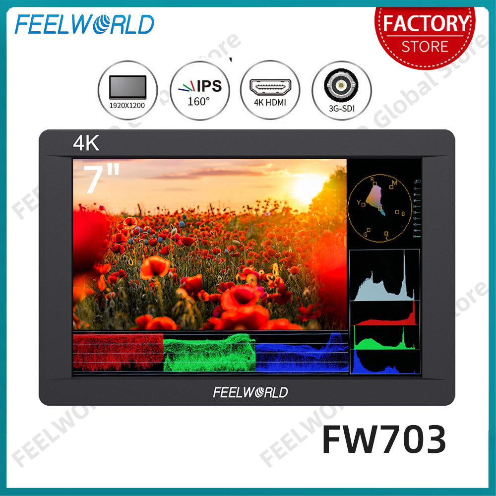 FEELWORLD FW703 Monitor Lapang - Camera Monitor 7 Inch Hdmi 4K ulasan dan harga