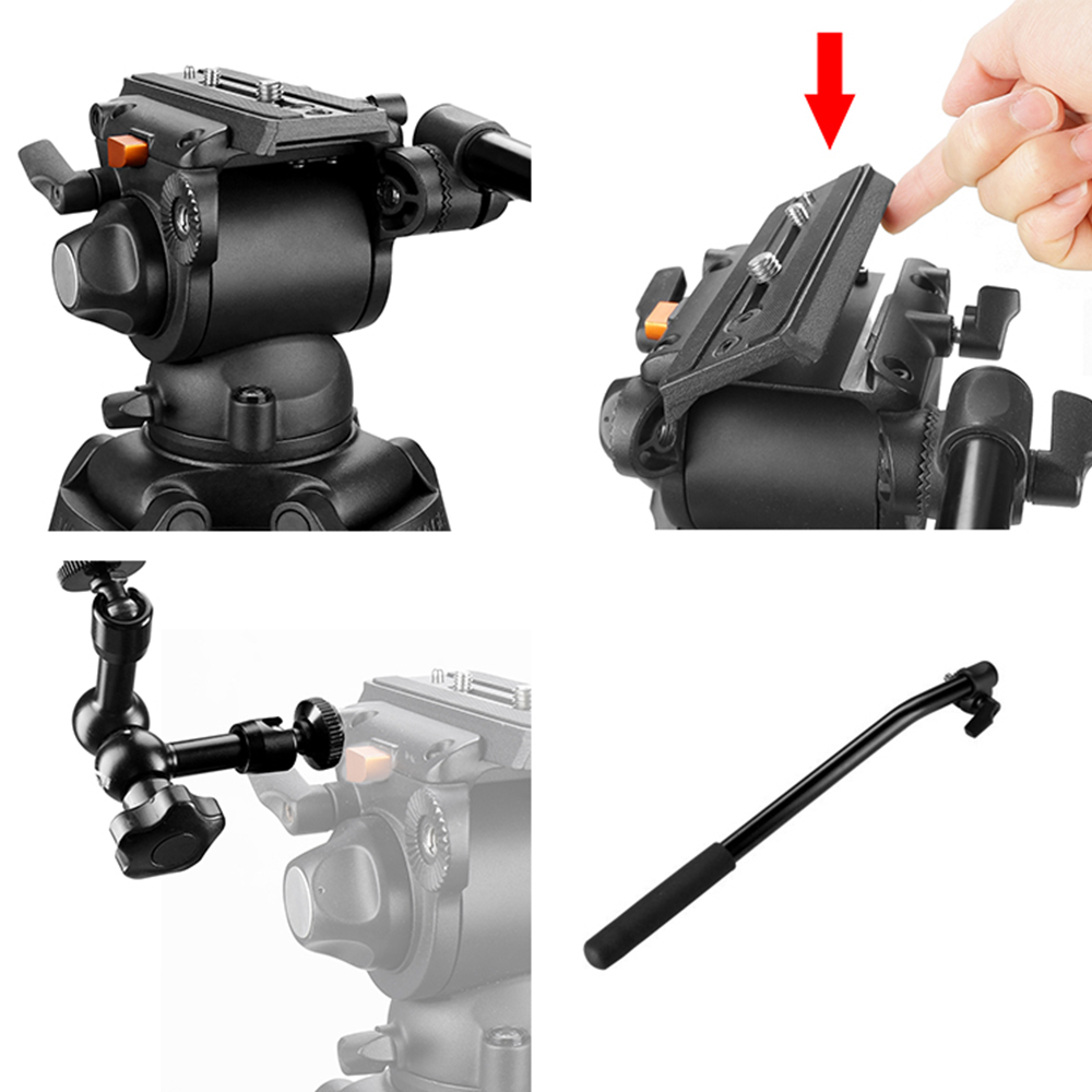 Tripod Aluminium Profesional E - Video Tripod Fluid Head 75Mm ulasan dan harga