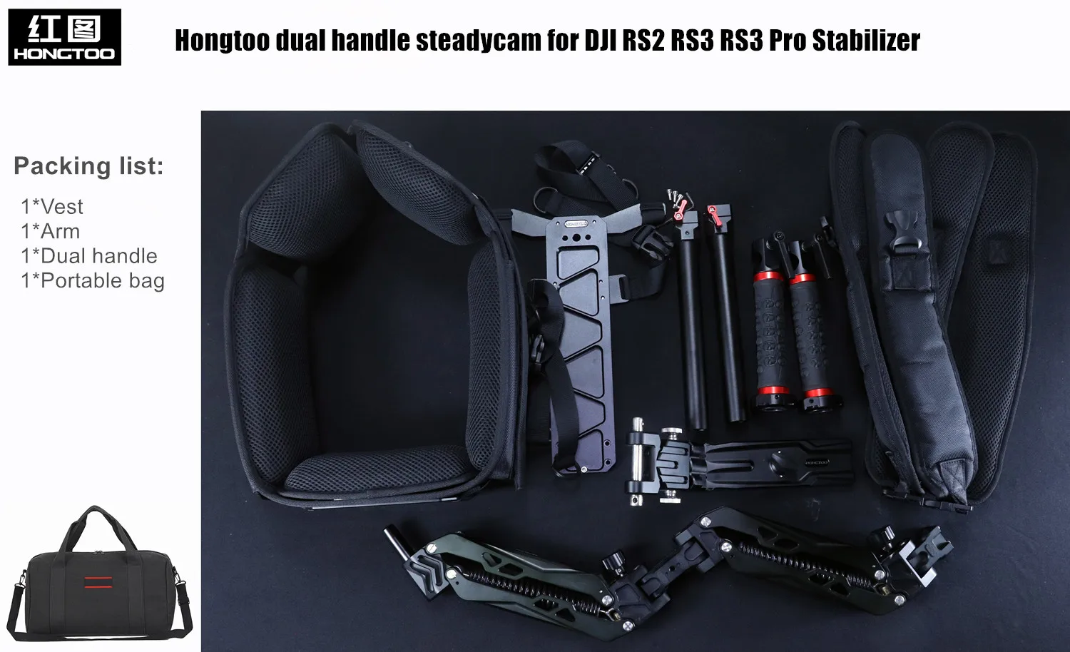 Sistem Stabilizer Portabel Hon - Gimbal Arm Stabilizer Vest ulasan dan harga