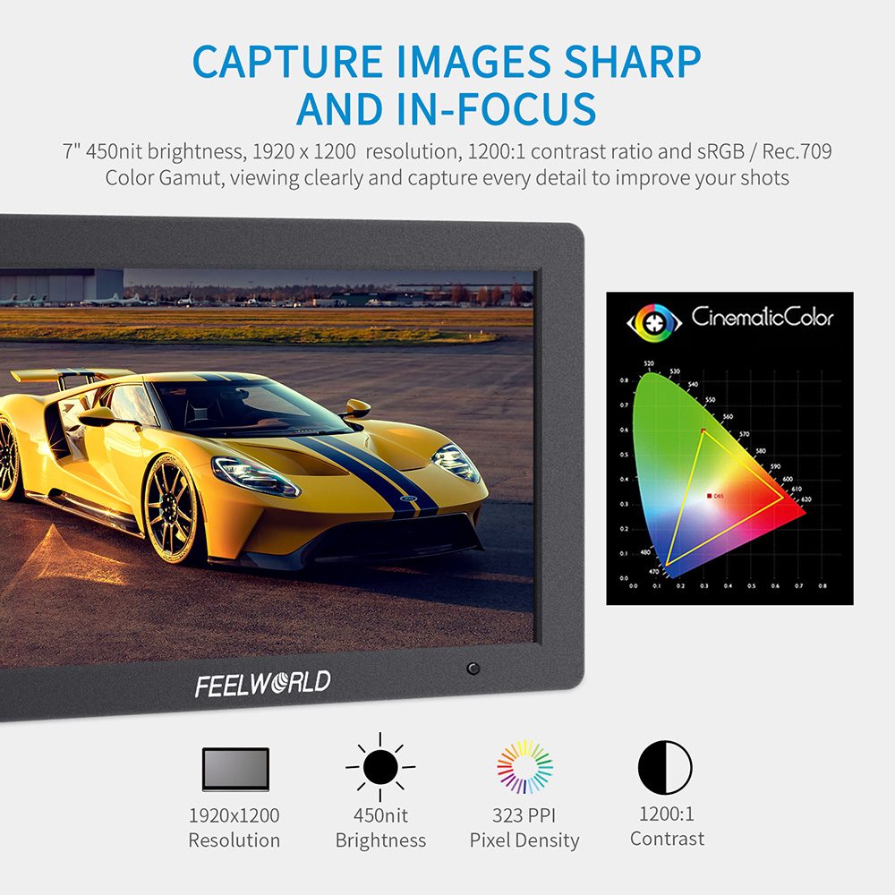 Feelworld Monitor DSLR T7 PLUS - Camera Monitor 7 Inch Hdmi 4K ulasan dan harga