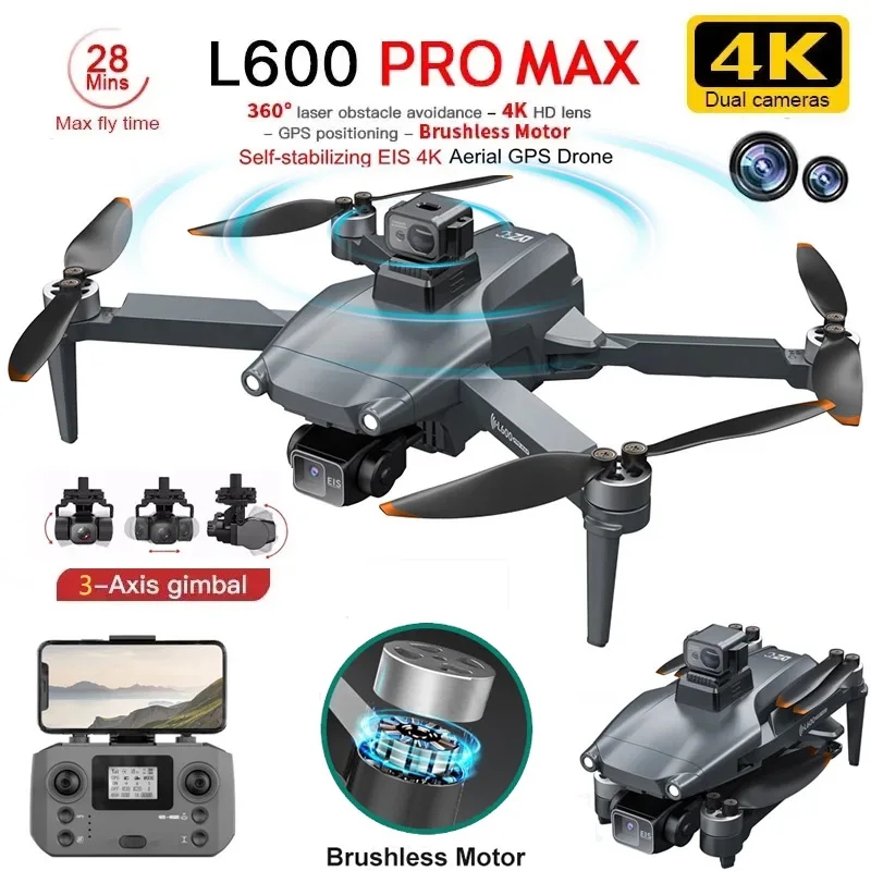 L600 PRO MAX Drone GPS profesi - Camera Gimbal Stabilizer 3 Axis Dslr ulasan dan harga