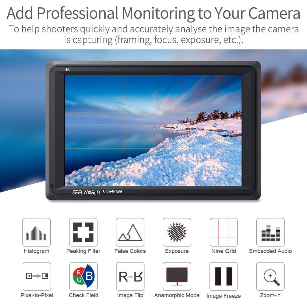 FEELWORLD FW279 Monitor Lapang - Camera Monitor 7 Inch Hdmi 4K ulasan dan harga