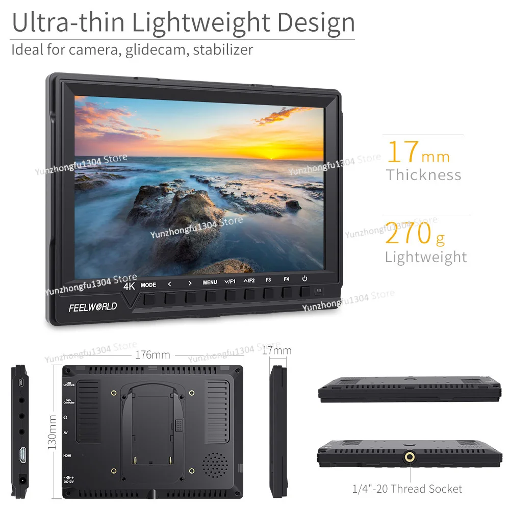 Feelworld FW760 Monitor Kamera - Camera Monitor 7 Inch Hdmi 4K ulasan dan harga