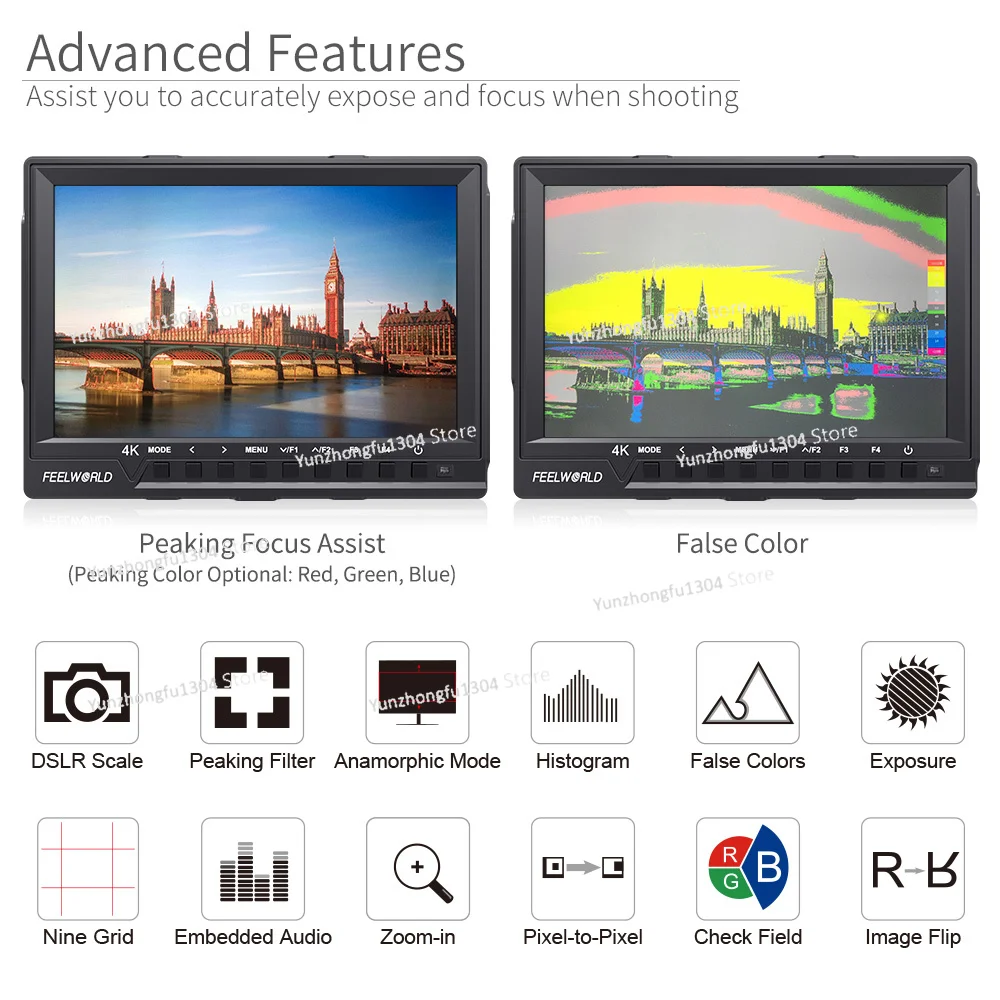 Feelworld FW760 Monitor Kamera - Camera Monitor 7 Inch Hdmi 4K ulasan dan harga