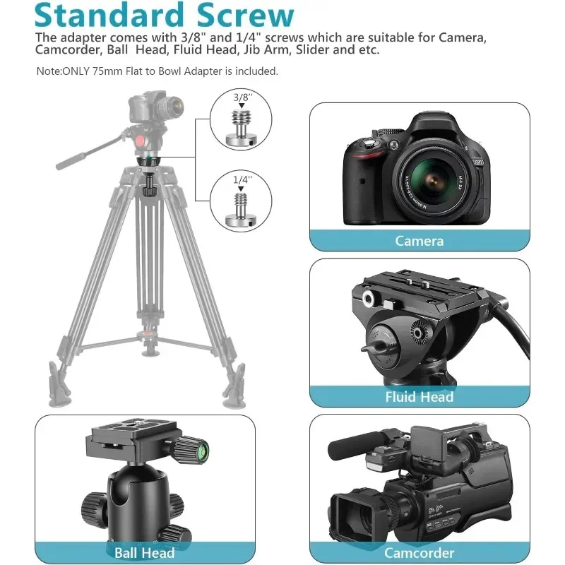 Adaptor Mangkuk 75mm, Adaptor  - Video Tripod Fluid Head 75Mm ulasan dan harga