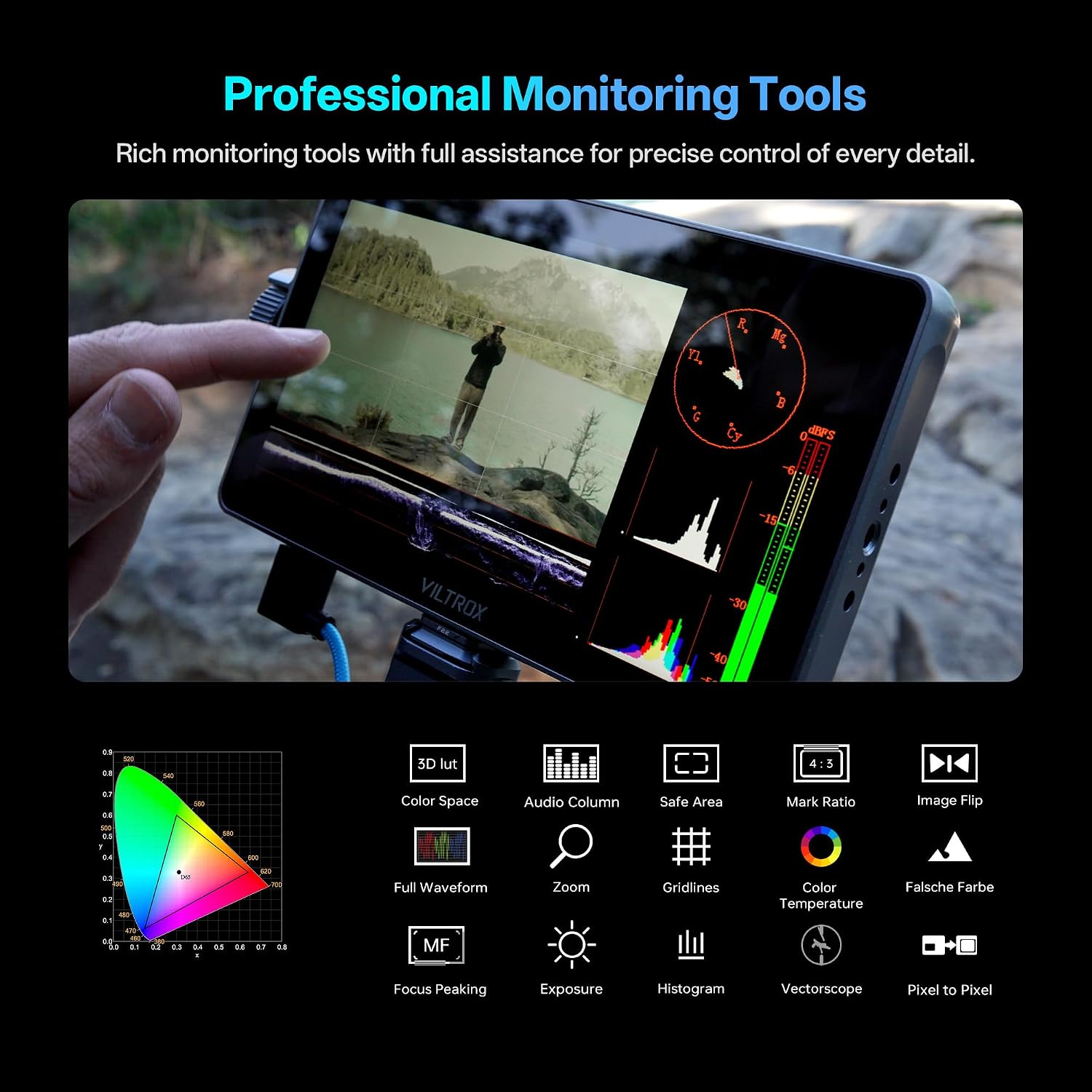 Monitor Kamera VILTROX DC-A1 7 - Camera Monitor 7 Inch Hdmi 4K ulasan dan harga