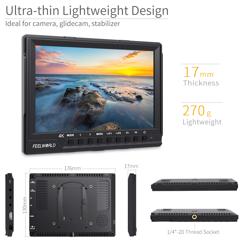 Feelworld FW760 7 Inch IPS Ful - Camera Monitor 7 Inch Hdmi 4K ulasan dan harga