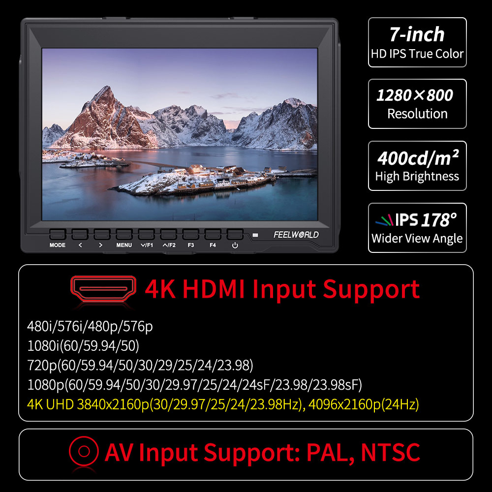 FEELWORLD FW759 Monitor Lapang - Camera Monitor 7 Inch Hdmi 4K ulasan dan harga