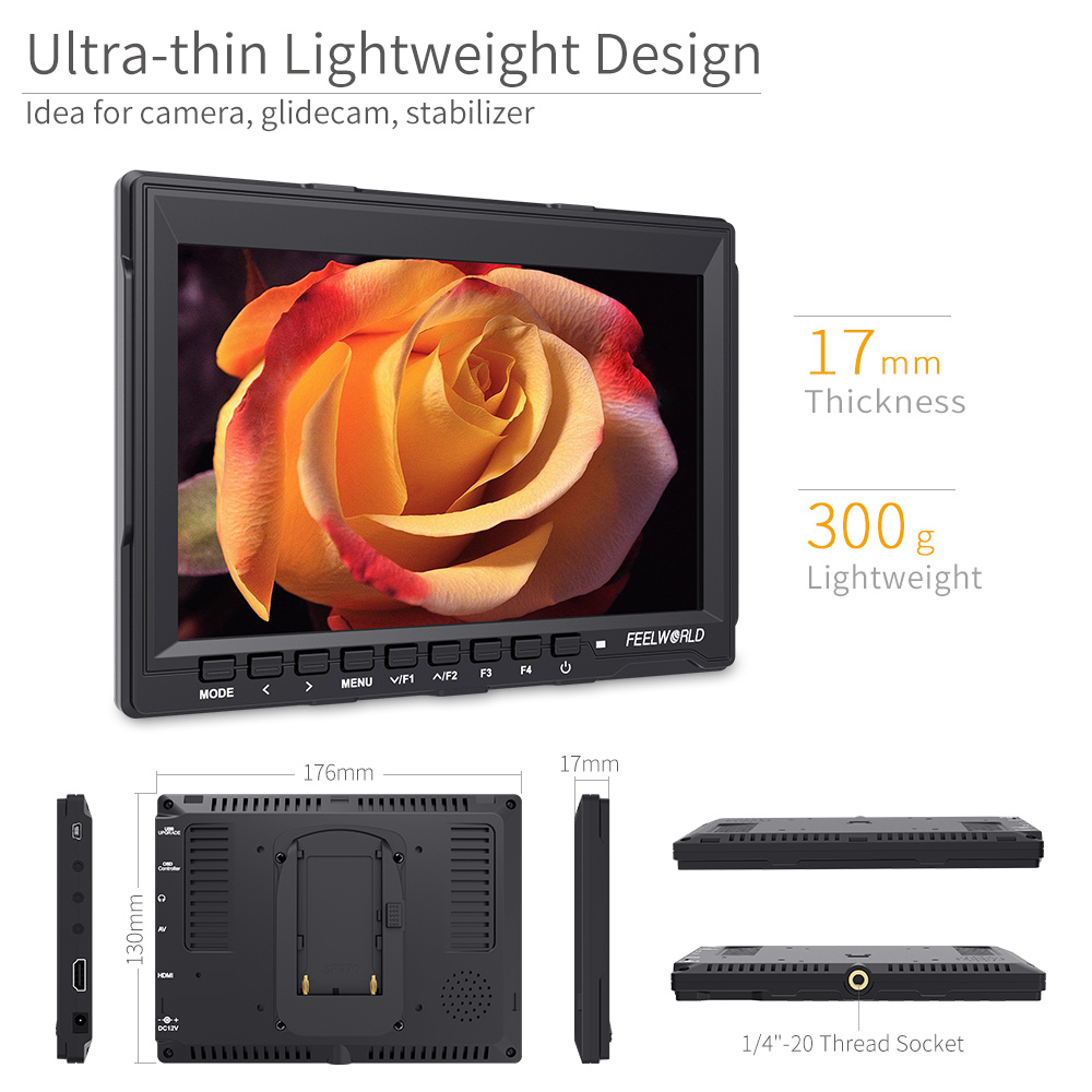 FEELWORLD FW759 Monitor Lapang - Camera Monitor 7 Inch Hdmi 4K ulasan dan harga